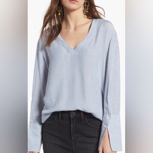 Treasure and Bond Stripe Split Cuff Top Size XL EUC